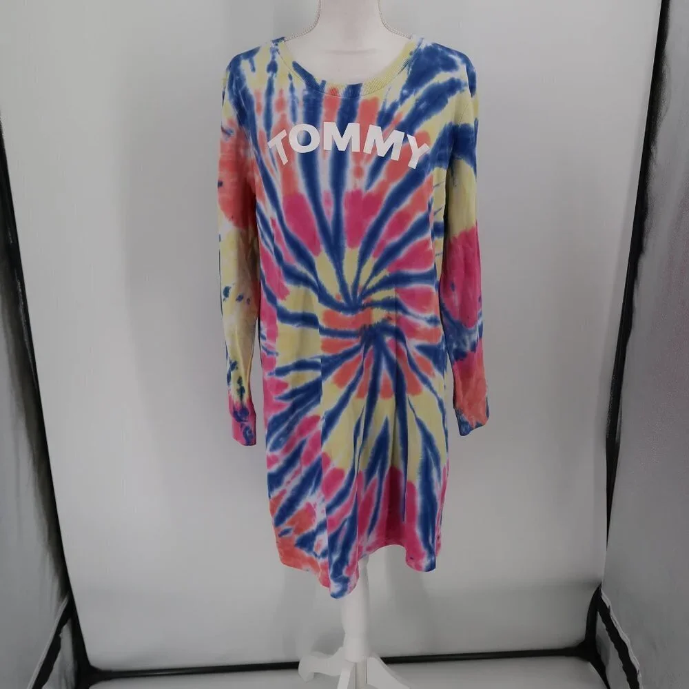 Tommy Hilfiger Long Sleeve Sweatshirt Dress Tie-Dye Size XL NWT - Picture 4 of 7